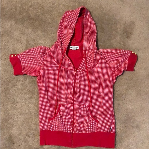 Self Esteem Tops - 🔴Polka dot cropped hoodie